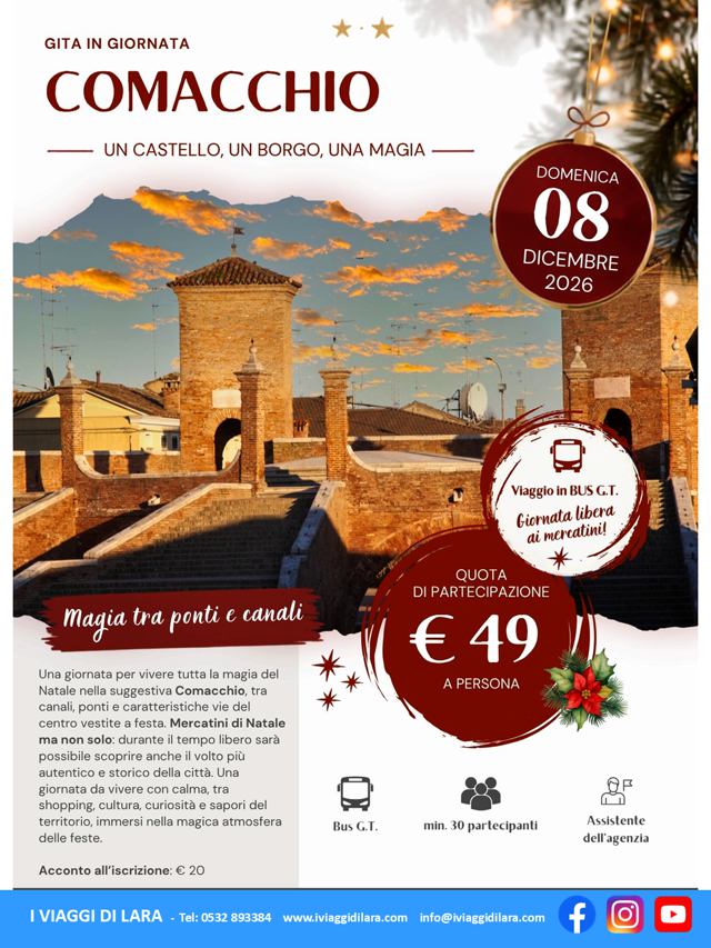 viaggi di gruppo-Mercatini di Natale di Comacchio- i viaggi di lara