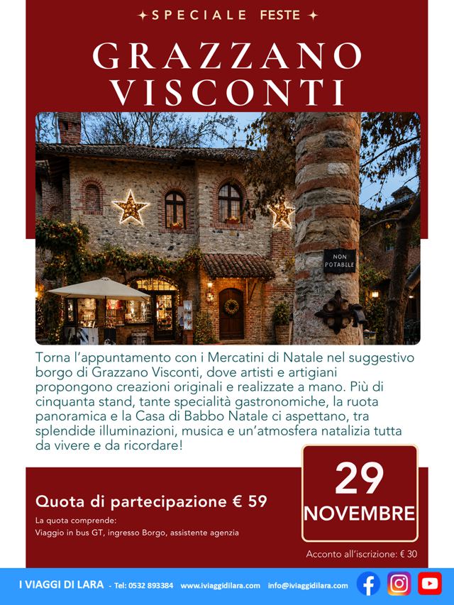 viaggi di gruppo-Mercatini di Natale di Grazzano Visconti- i viaggi di lara
