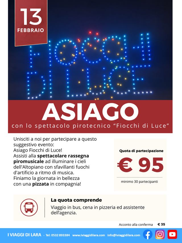 Viaggi di gruppo-Asiago Fiocchi di Luce- i viaggi di lara