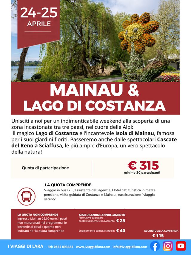Viaggi di gruppo-Mainau e Lago di Costanza- i viaggi di lara