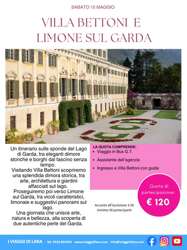 viaggio di gruppo villa bettoni e limone sul garda