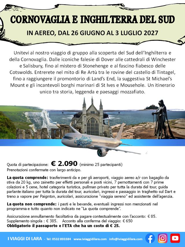viaggi di gruppo-Cornovaglia e Inghilterra Sud- i viaggi di lara