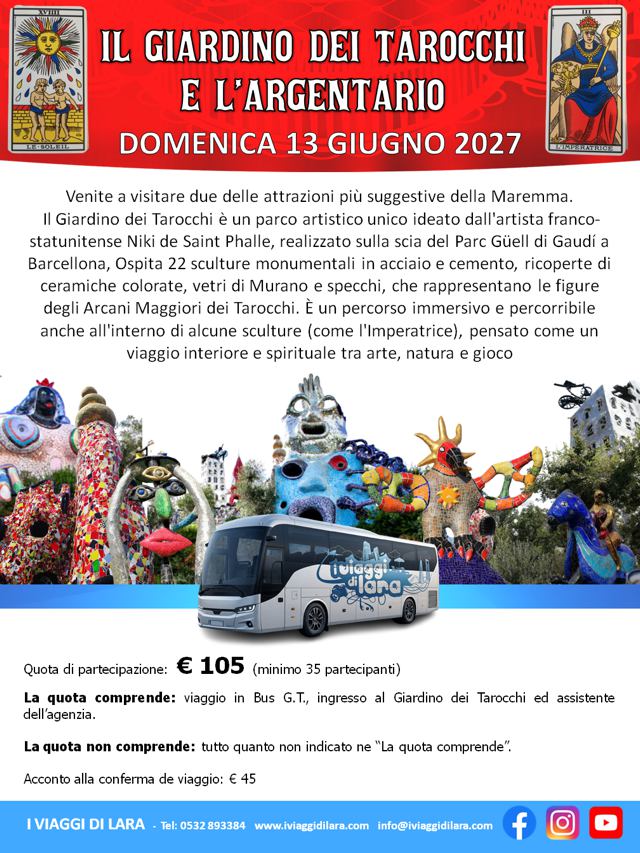 viaggi di gruppo-Giardino dei Tarocchi e Argentario- i viaggi di lara