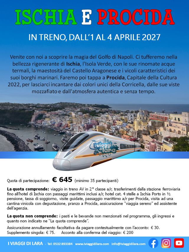 viaggi di gruppo-Ischia e Procida 2027- i viaggi di lara