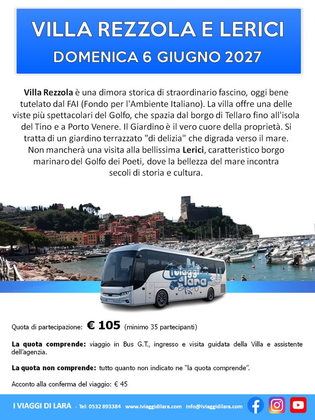 viaggi di gruppo-Villa Rezzola e Lerici- i viaggi di lara